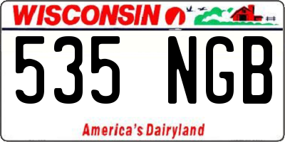 WI license plate 535NGB