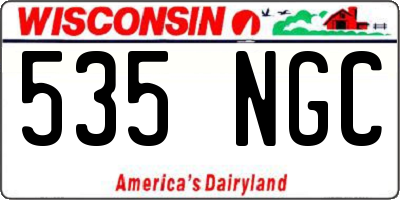 WI license plate 535NGC