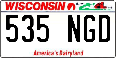 WI license plate 535NGD