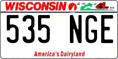 WI license plate 535NGE