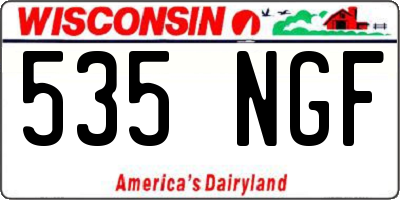 WI license plate 535NGF