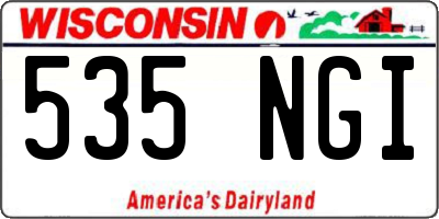 WI license plate 535NGI