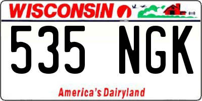 WI license plate 535NGK