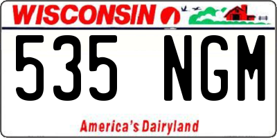 WI license plate 535NGM