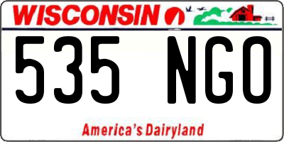 WI license plate 535NGO