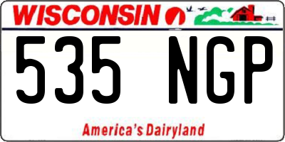 WI license plate 535NGP