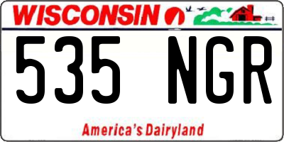 WI license plate 535NGR