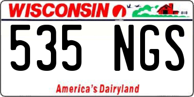 WI license plate 535NGS