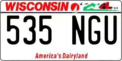 WI license plate 535NGU