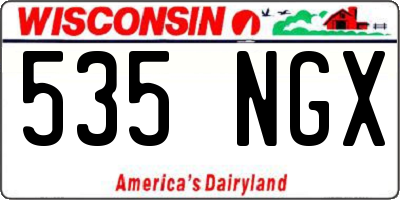 WI license plate 535NGX