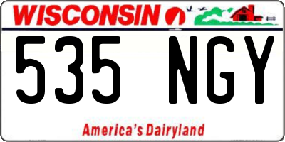 WI license plate 535NGY