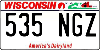 WI license plate 535NGZ