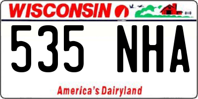 WI license plate 535NHA