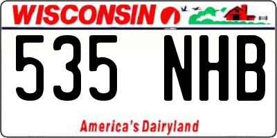 WI license plate 535NHB