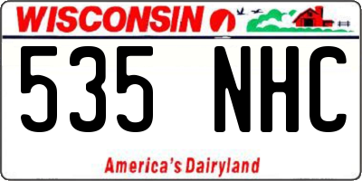 WI license plate 535NHC