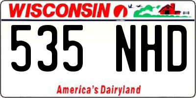 WI license plate 535NHD