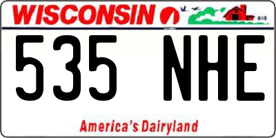 WI license plate 535NHE
