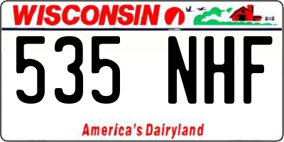 WI license plate 535NHF