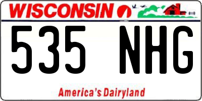 WI license plate 535NHG