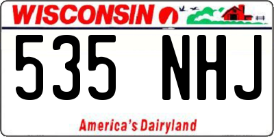 WI license plate 535NHJ