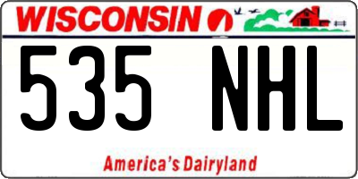 WI license plate 535NHL