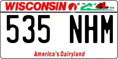 WI license plate 535NHM