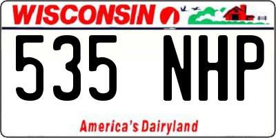 WI license plate 535NHP