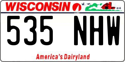 WI license plate 535NHW