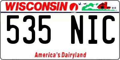 WI license plate 535NIC