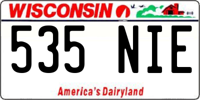 WI license plate 535NIE