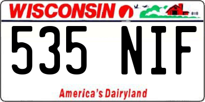 WI license plate 535NIF