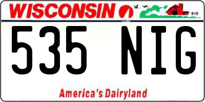 WI license plate 535NIG