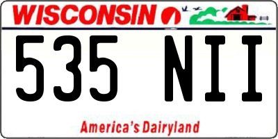 WI license plate 535NII