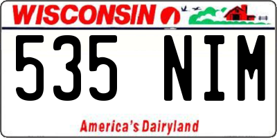 WI license plate 535NIM