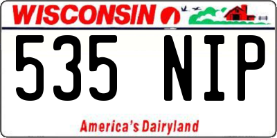 WI license plate 535NIP