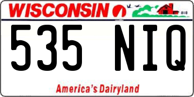 WI license plate 535NIQ