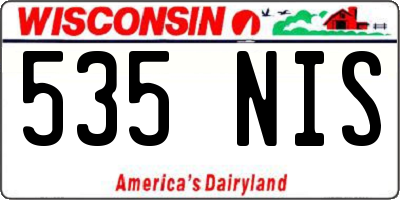 WI license plate 535NIS