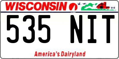WI license plate 535NIT