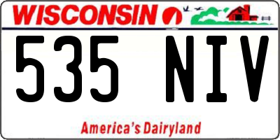WI license plate 535NIV