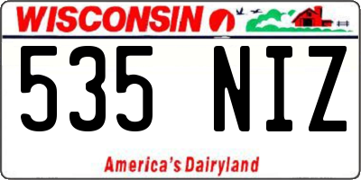 WI license plate 535NIZ
