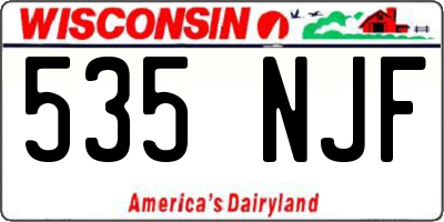 WI license plate 535NJF