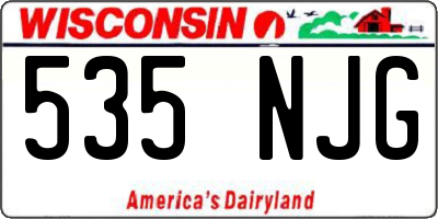 WI license plate 535NJG
