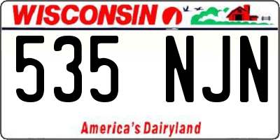 WI license plate 535NJN