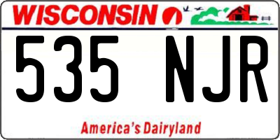 WI license plate 535NJR