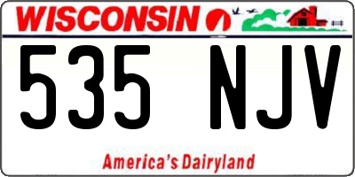 WI license plate 535NJV