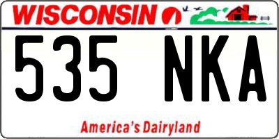 WI license plate 535NKA