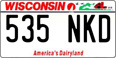 WI license plate 535NKD