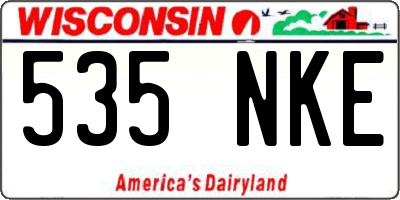 WI license plate 535NKE