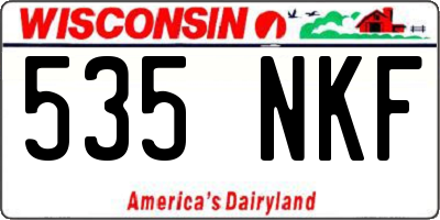 WI license plate 535NKF
