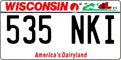 WI license plate 535NKI